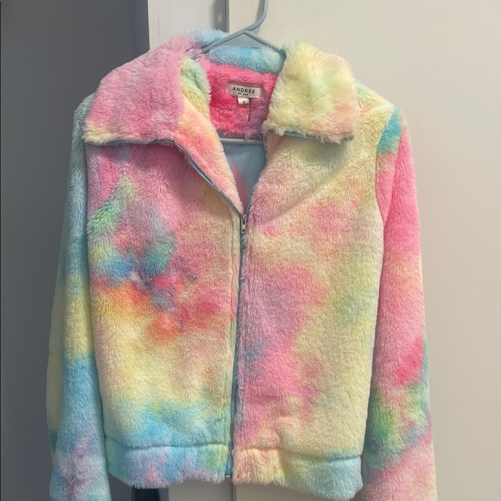 ANDREE BY UNIT Woman’s Multicolor Faux Fur Jacket